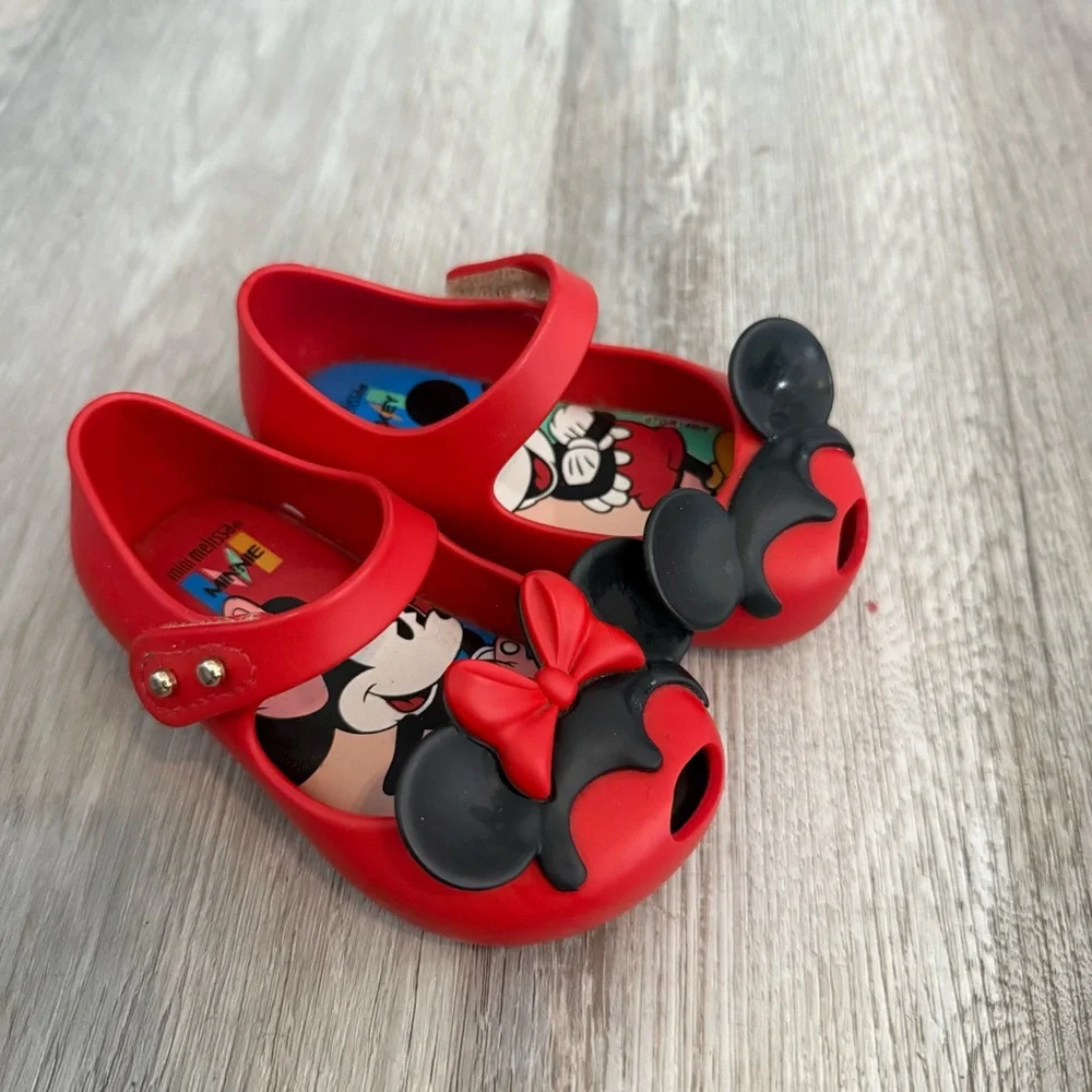 Mini Melissa X Disney Red Minnie Mickey Mary Jane Shoes